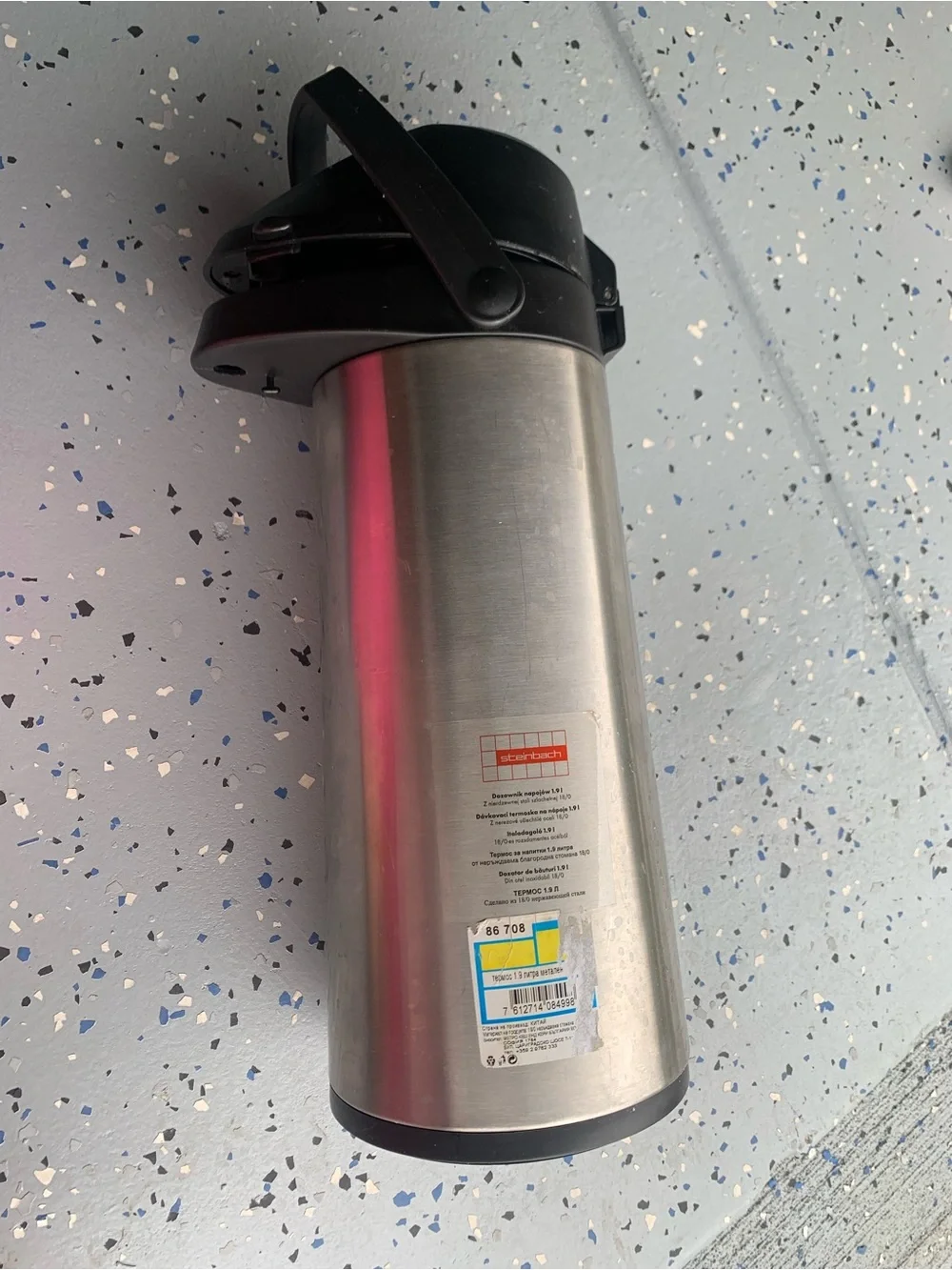 Stainless Steel Travel Thermos with Black Flip Lid